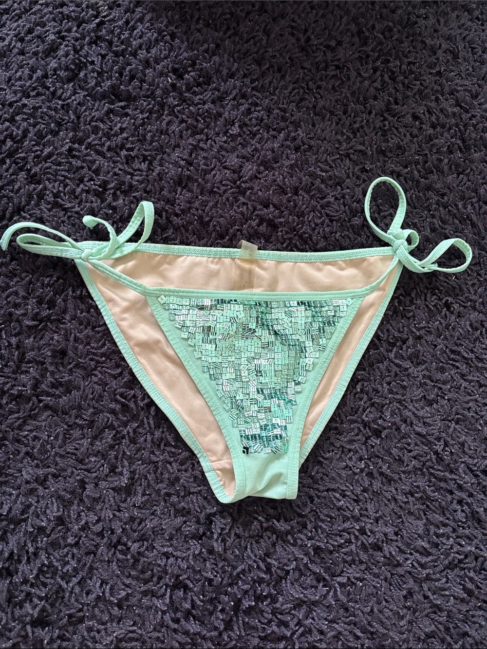 Mint Aqua Teal Green Tie-Side Bikini Bottom - Swimwear